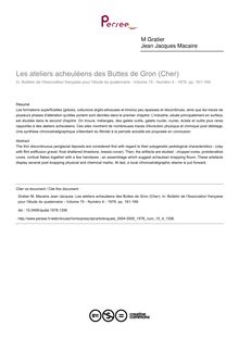 Les ateliers acheuléens des Buttes de Gron (Cher) - article ; n°4 ; vol.15, pg 161-169