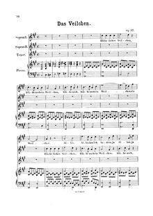 Partition complète, Das Veilchen, Op.27, Blühe liebes Veilchen, A major