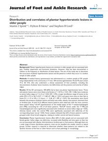 Distribution and correlates of plantar hyperkeratotic lesions in older people