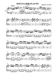Partition complète, Sonata per flauto (orgue sonata), Galuppi, Baldassare
