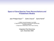 Space of Gene Species Trees Reconciliations and Probabilistic Models