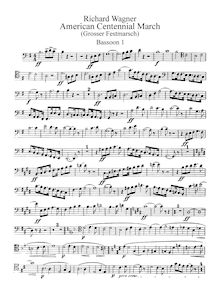 Partition basson 1, 2, 3, contrebasson, Großer Festmarsch, WWV 110