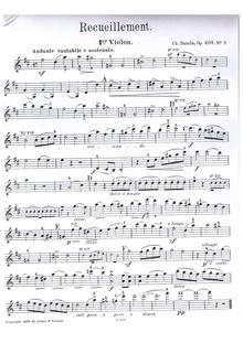 Partition violon 1, Recueillement, Dancla, Charles