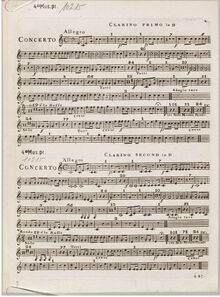 Partition trompette 2, Concerto pour le clavecin ou pianoforte avec accompagnement de plusieurs instruments
