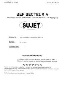 Vie sociale et professionnelle (VSP) 2002 BEP - Microtechniques