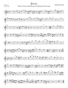 Partition ténor viole de gambe 2, octave aigu clef, (Four Note) Pavan