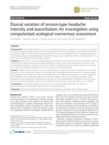 Diurnal variation of tension-type headache intensity and exacerbation: An investigation using computerized ecological momentary assessment