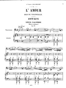 Partition de piano, L amour, Lacombe, Louis