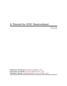 A Tutorial for GNU libmicrohttpd