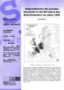 Regionalkonten der privaten Haushalte in der EU und in den Beitrittsländern im Jahre 1999