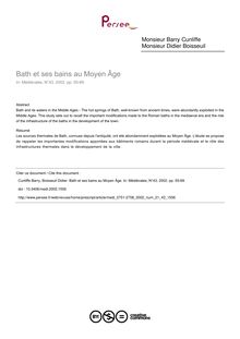 Bath et ses bains au Moyen Âge - article ; n°43 ; vol.21, pg 55-69