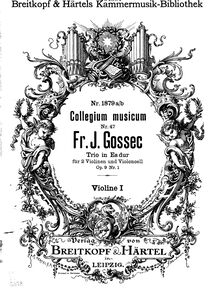 Partition violon 1 , partie, Six trios, Gossec, François Joseph