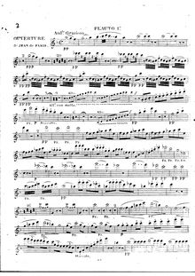 Partition flûte 1, 2 (piccolo), Jean de Paris, Opéra comique en deux actes par François Adrien Boieldieu