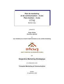 Plan marketing et de communication 5 ans et - Plan de marketing et ...