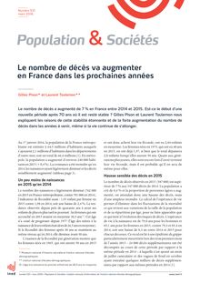Étude INED : augmentation du nombre de décès en France dans les prochaines années