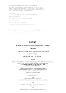 Guano - A Treatise of Practical Information for Farmers