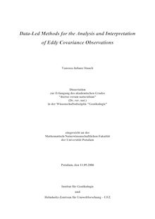 Data-led methods for the analysis and interpretation of eddy covariance observations [Elektronische Ressource] / Vanessa Juliane Stauch