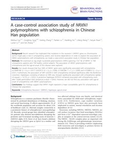 A case-control association study of NRXN1polymorphisms with schizophrenia in Chinese Han population