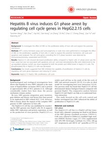 Hepatitis B virus induces G1 phase arrest by regulating cell cycle genes in HepG2.2.15 cells