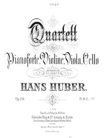 Partition de violon, Quartett für Pianoforte, Violine, viole de gambe, violoncelle, Op. 110.