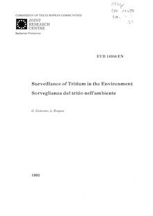Surveillance of tritium in the environmentSorveglianza del tritio nell ambiente