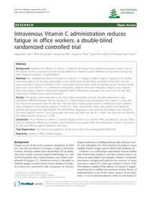 Intravenous Vitamin C administration reduces fatigue in office workers: a double-blind randomized controlled trial