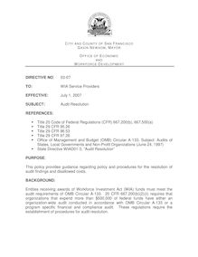 Audit Resolution - 03-07