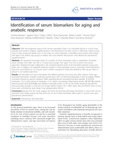 Identification of serum biomarkers for aging and anabolic response
