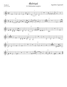 Partition viole de gambe aigue 2, aigu clef, Madrigali a 5 voci, Libro 2 par Agostino Agazzari