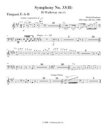 Partition Percussions, Symphony No.33, A major, Rondeau, Michel
