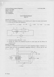 Electrotechnique 2006 Tronc commun Hautes Etudes d Ingénieur (Lille)