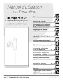 Notice Réfrigérateur Frigidaire  FRS6B6EEW3