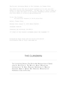 The Clansman - An Historical Romance of the Ku Klux Klan