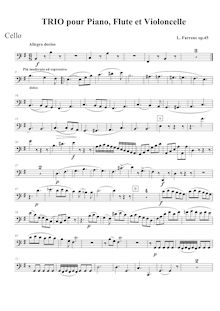 Partition , Allegro deciso - partition de violoncelle, Trio pour flûte, violoncelle, et Piano, Op.45