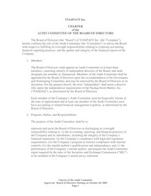 Charter of VIASPACE Audit Committee - Approved 10-20 -05