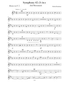Partition cor 2 (F), Symphony No.2, E minor, Rondeau, Michel par Michel Rondeau