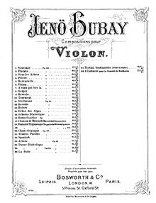 Partition violon et partition de piano, 3 Morceaux, Op.10, Hubay, Jenö