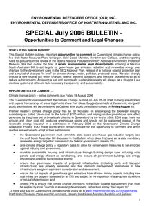 FINAL July 2006 Special e-Bulletin Changes and Comment