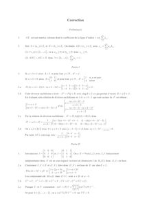 Correction : Algèbre linéaire, Matrices stochastiques