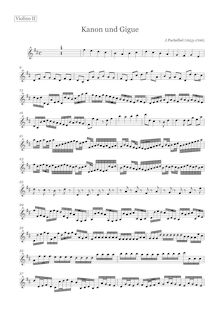 Partition violon 2, Kanon und Gigue par Johann Pachelbel