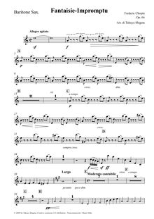 Partition baryton Saxophone (E?), Fantaisie-impromptu, C? minor