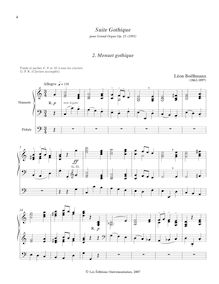 Partition , Menuet gothique,  Gothique, Op.25, Boëllmann, Léon par Léon Boëllmann