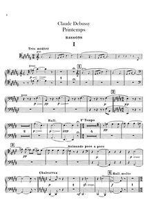 Partition basson 1/2, Scenes pour chœur et orchestre, Debussy, Claude