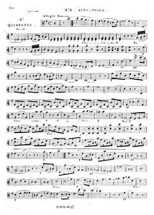 Partition viole de gambe 1, corde quintette No.6, Op.19, Onslow, Georges