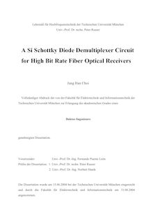 A Si Schottky diode demultiplexer circuit for high bit rate fiber optical receivers [Elektronische Ressource] / Jung Han Choi