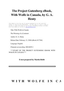 With Wolfe in Canada - The Winning of a Continent