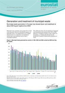 Generation and treatment of municipal waste. Municipal waste generation in Europe has slowed down and stabilised at about 520 kg per capita since 2002.