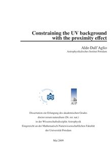 Constraining the UV background with the proximity effect [Elektronische Ressource] / Aldo Dall Aglio