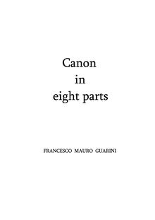 Partition complète, Canon en 8 parties, B♭ major, Guarini, Francesco Mauro