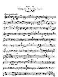 Partition cor 1, 2, 3, 4 (F), Hungarian Rhapsody No.13, Andante sostenuto